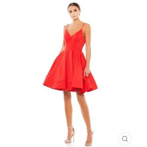 hard to find color and size combo Low back a line party dress Mac Duggal